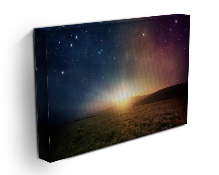 Sunrise with stars and galaxy in night Canvas Print or Poster - Canvas Art Rocks - 3