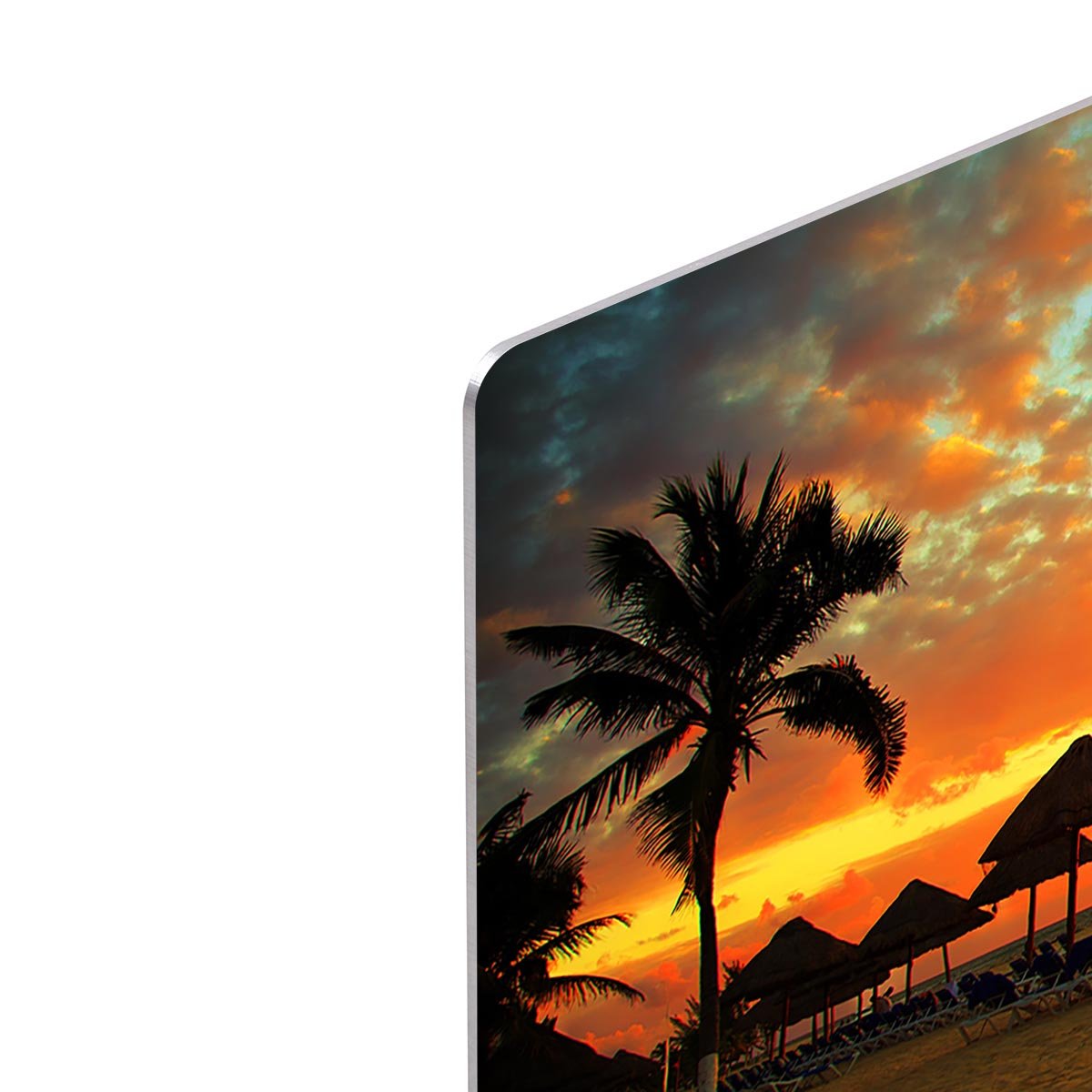 Sunset Scene at Tropical Beach HD Metal Print - Canvas Art Rocks - 4