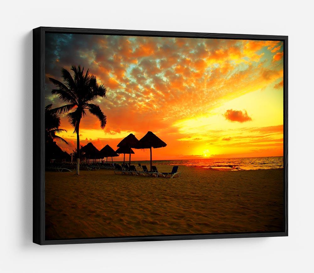 Sunset Scene at Tropical Beach HD Metal Print - Canvas Art Rocks - 6