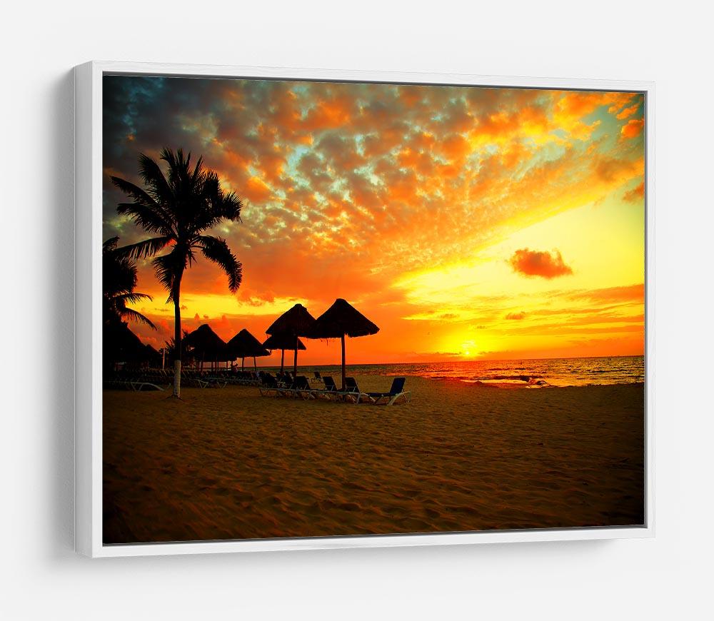 Sunset Scene at Tropical Beach HD Metal Print - Canvas Art Rocks - 7