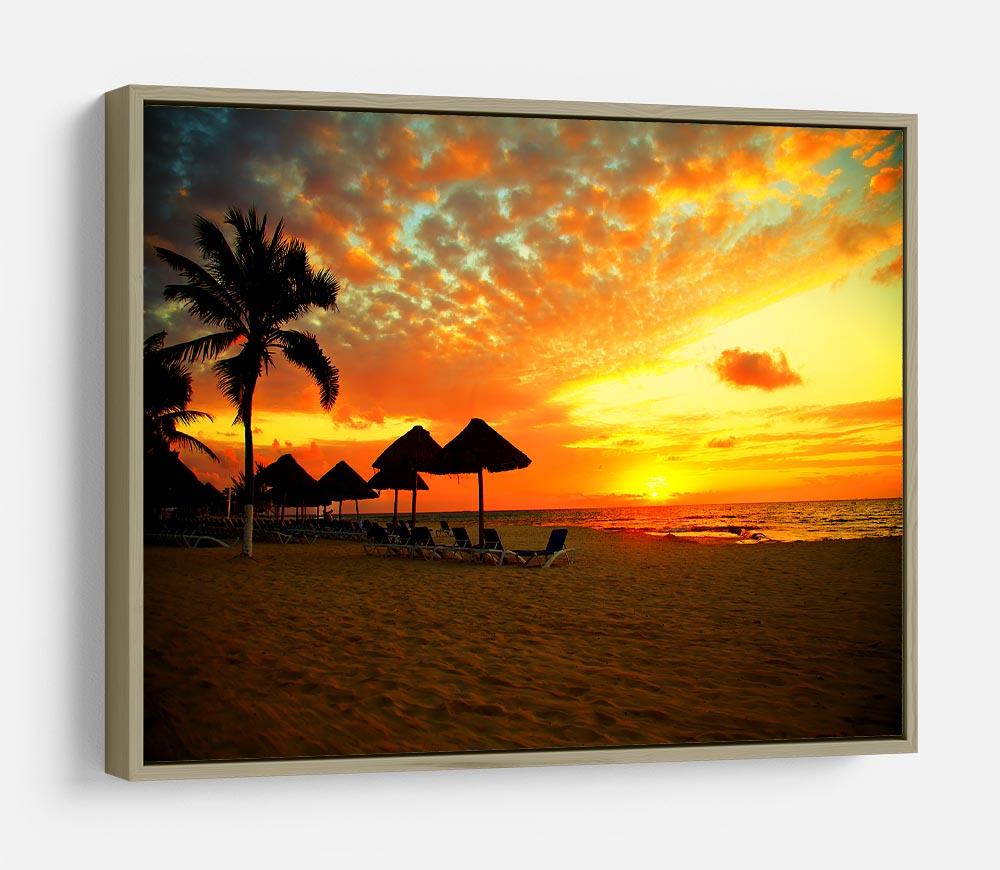 Sunset Scene at Tropical Beach HD Metal Print - Canvas Art Rocks - 8