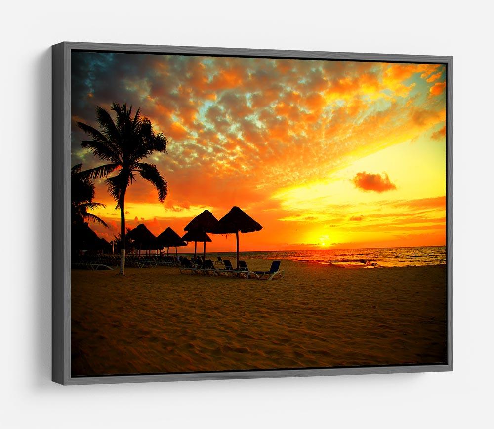 Sunset Scene at Tropical Beach HD Metal Print - Canvas Art Rocks - 9