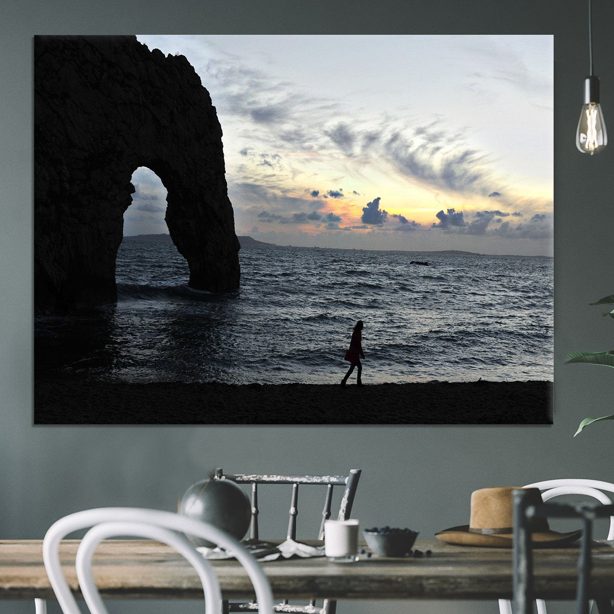 Sunset at Durdle Door Canvas Print or Poster