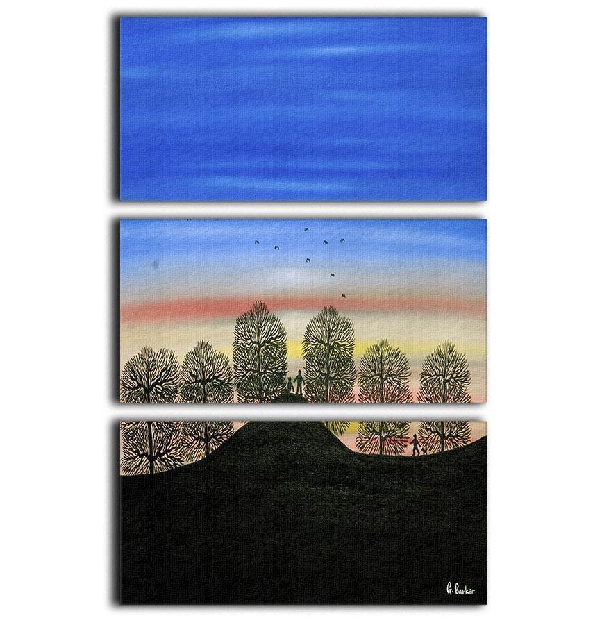Sunset by Gordon Barker 3 Split Panel Canvas Print - Canvas Art Rocks - 1