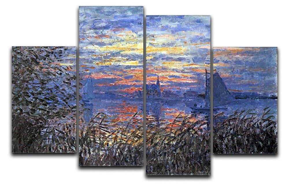 Sunset on the Seine by Monet 4 Split Panel Canvas  - Canvas Art Rocks - 1
