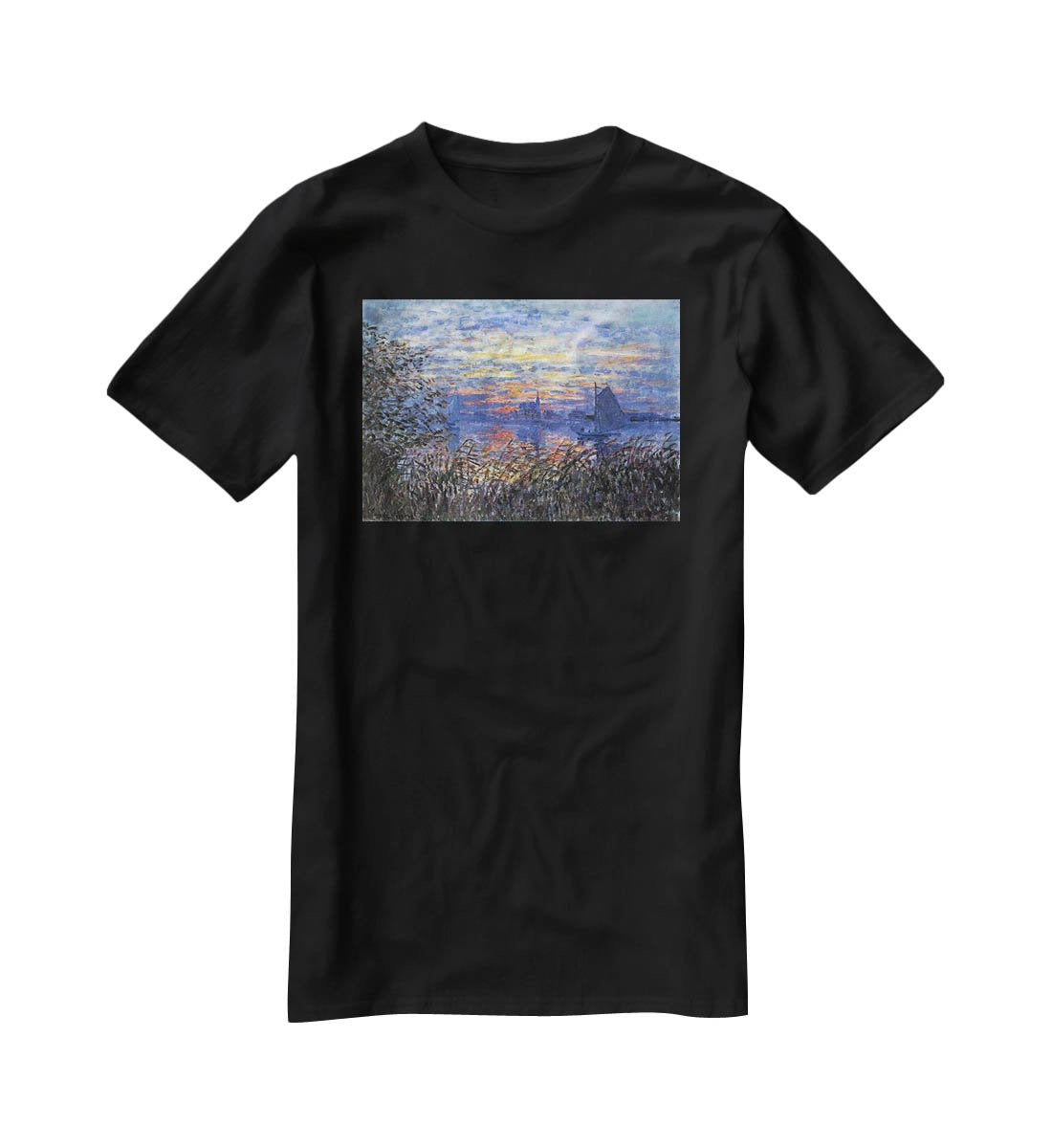 Sunset on the Seine by Monet T-Shirt - Canvas Art Rocks - 1