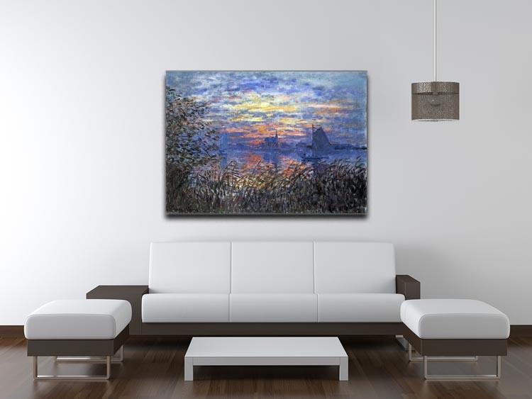 Sunset on the Seine by Monet Canvas Print & Poster - Canvas Art Rocks - 4