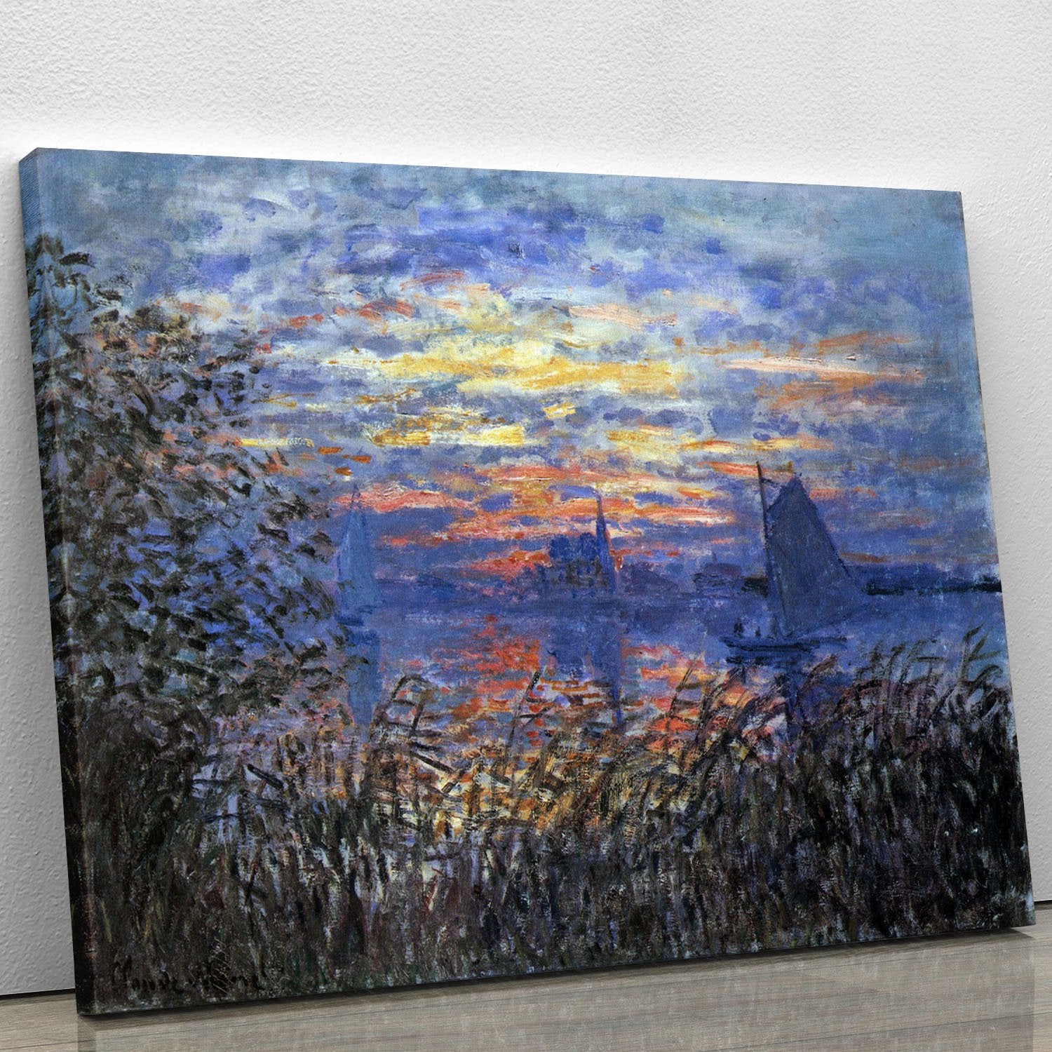 Sunset on the Seine by Monet Canvas Print or Poster