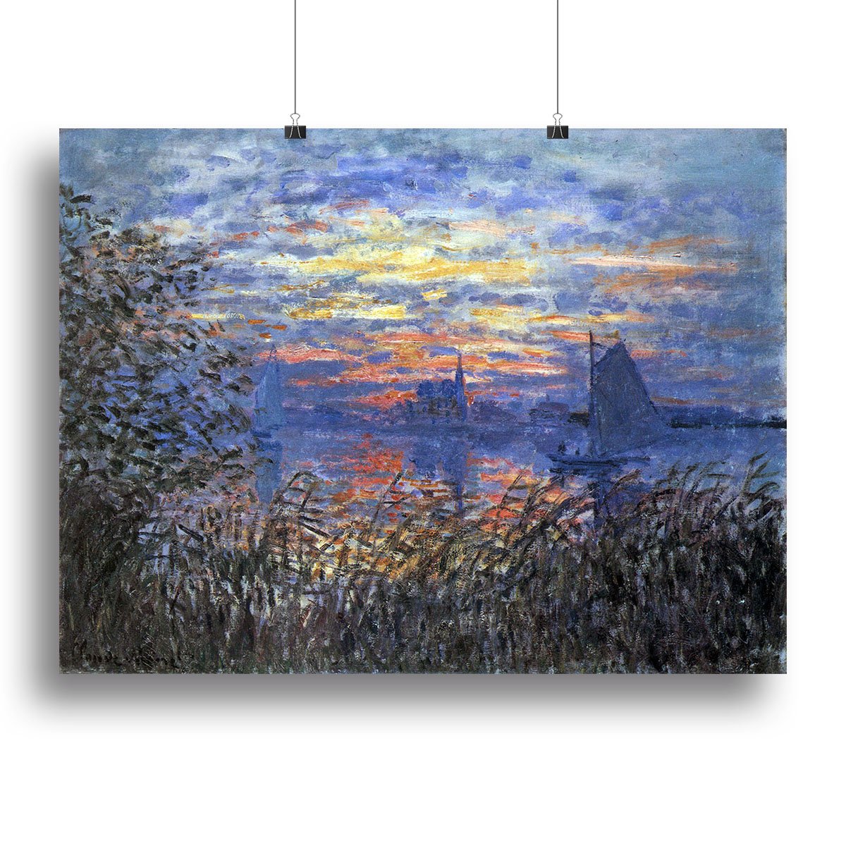 Sunset on the Seine by Monet Canvas Print or Poster