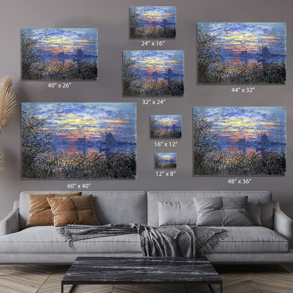 Sunset on the Seine by Monet Canvas Print or Poster - Canvas Art Rocks - 7