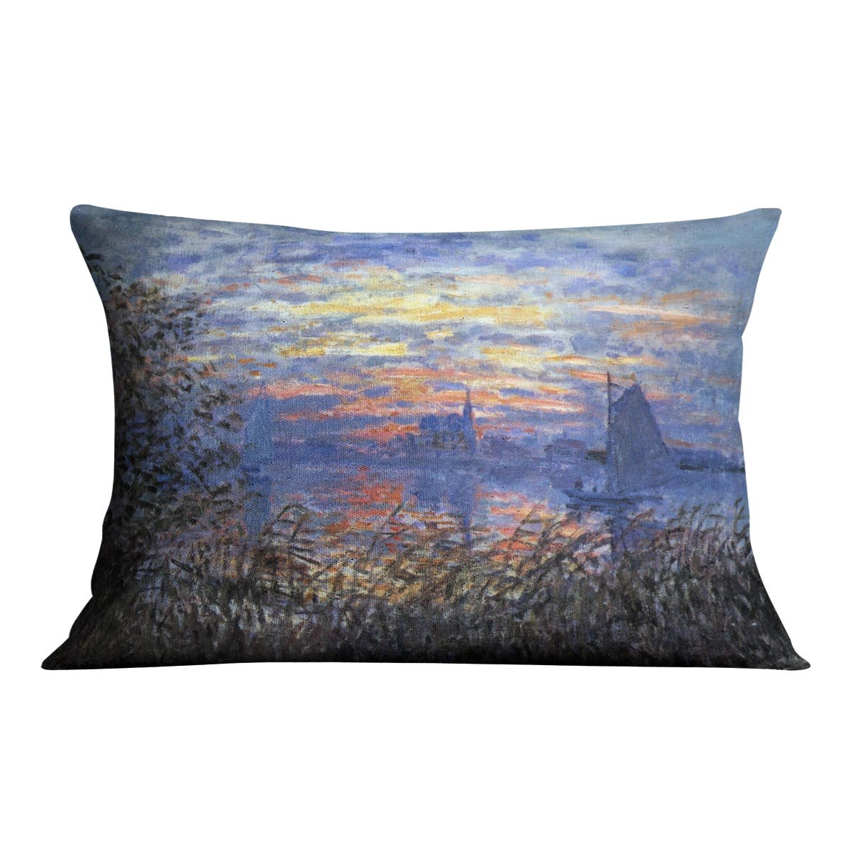 Sunset on the Seine by Monet Throw Pillow