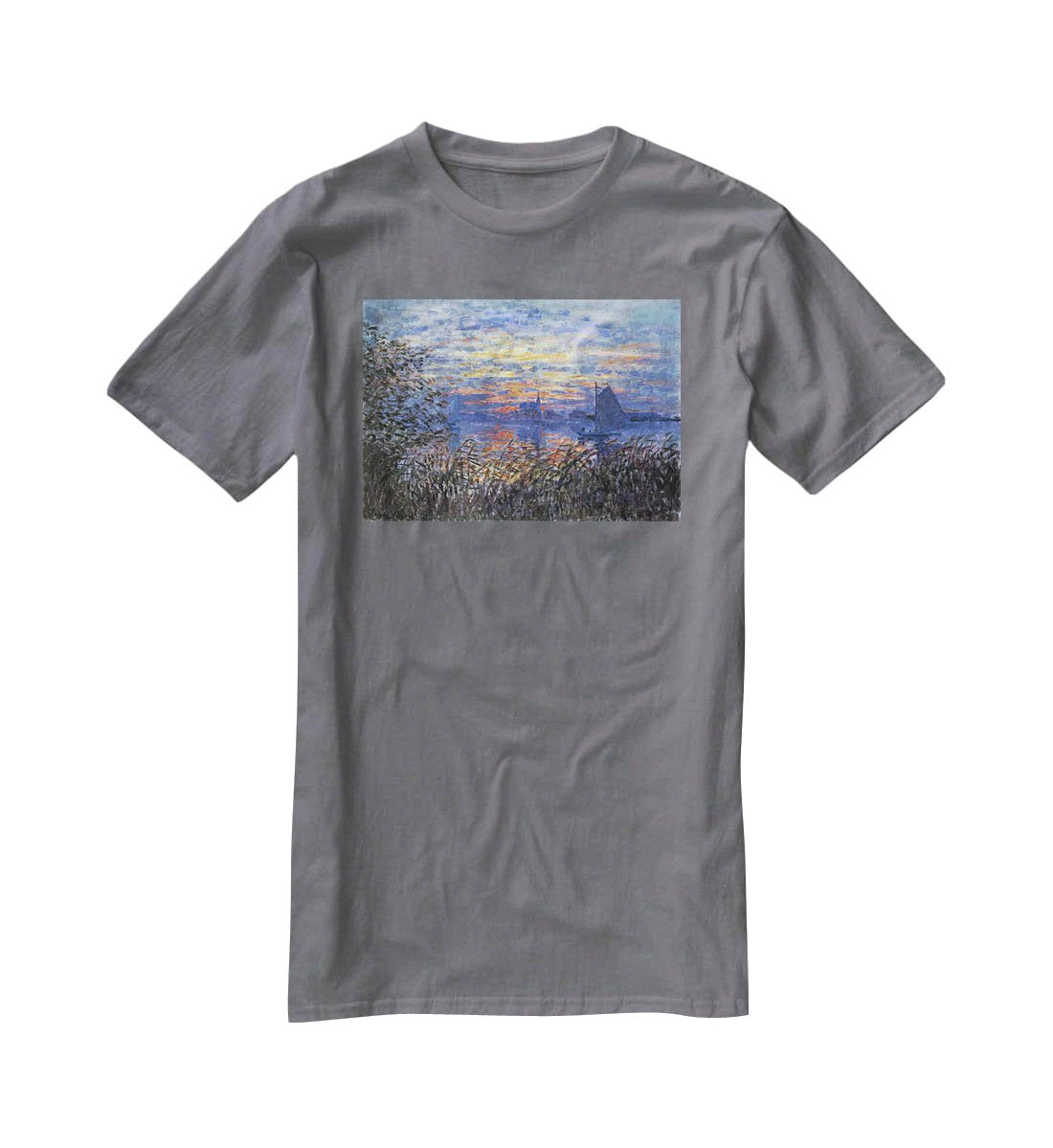 Sunset on the Seine by Monet T-Shirt - Canvas Art Rocks - 3