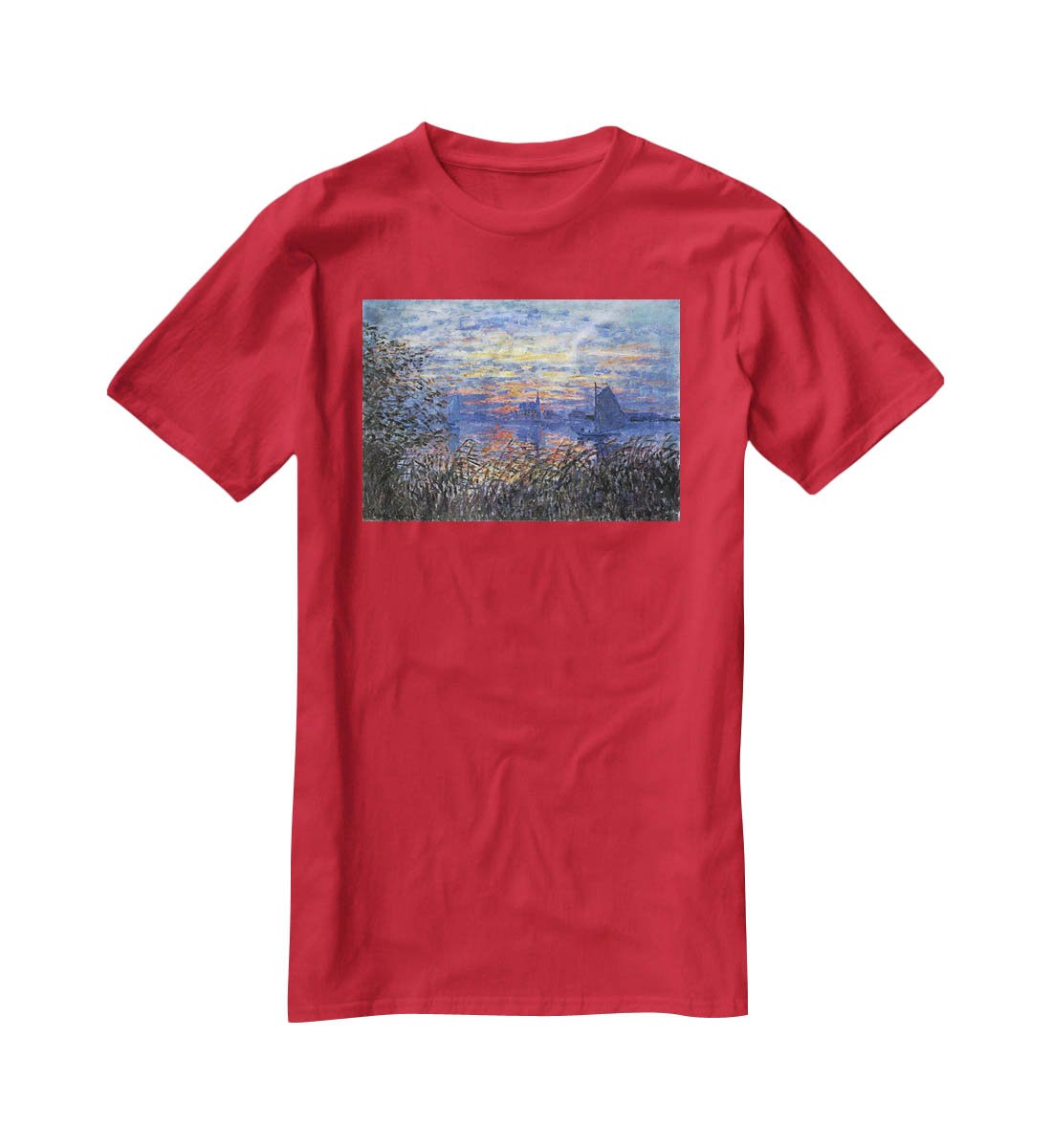 Sunset on the Seine by Monet T-Shirt - Canvas Art Rocks - 4