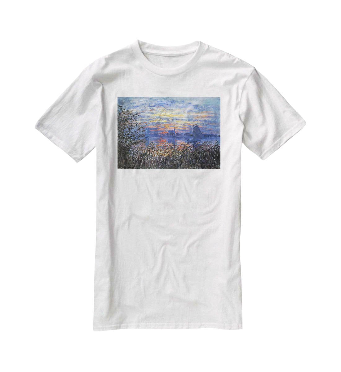 Sunset on the Seine by Monet T-Shirt - Canvas Art Rocks - 5