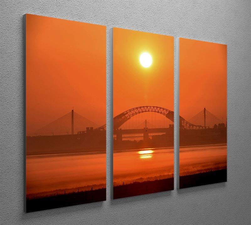Sunset over the Mersey 3 Split Panel Canvas Print - Canvas Art Rocks - 2