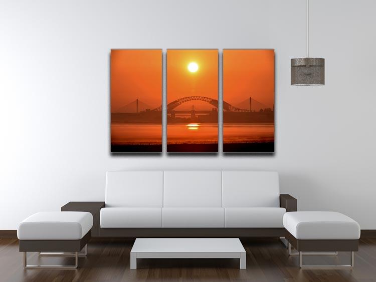 Sunset over the Mersey 3 Split Panel Canvas Print - Canvas Art Rocks - 3