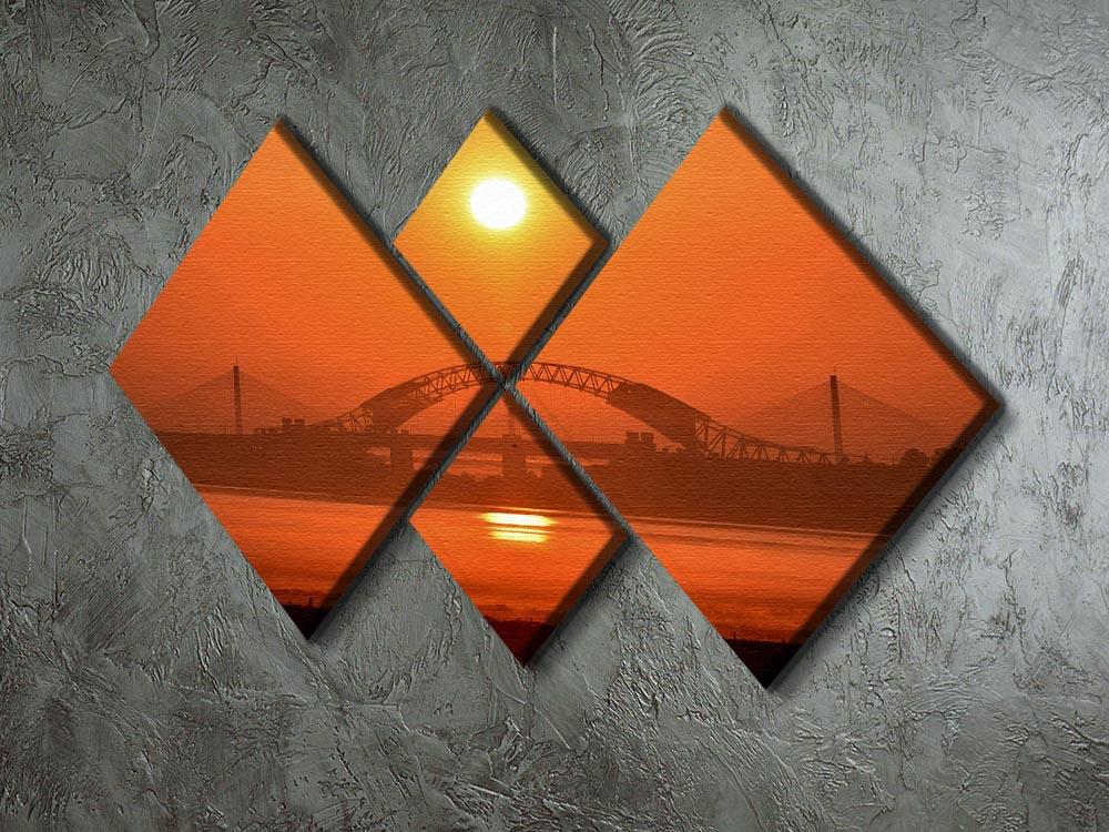 Sunset over the Mersey 4 Square Multi Panel Canvas - Canvas Art Rocks - 2