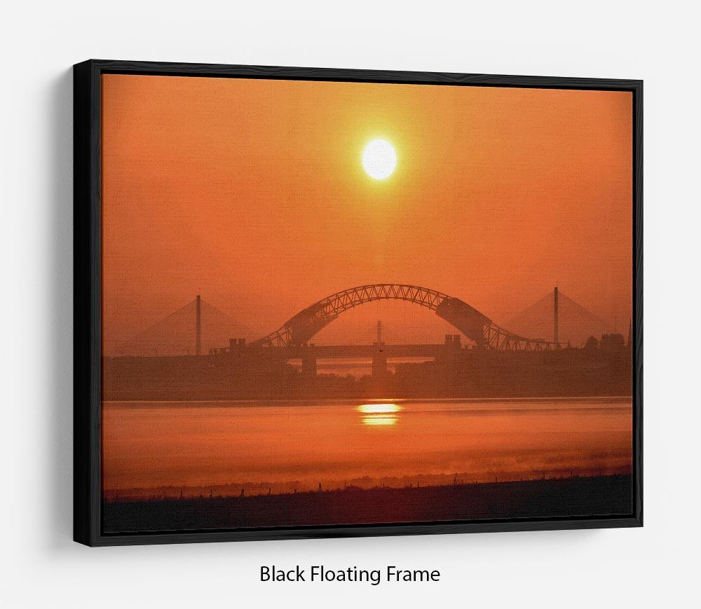 Sunset over the Mersey Floating Frame Canvas - Canvas Art Rocks - 1