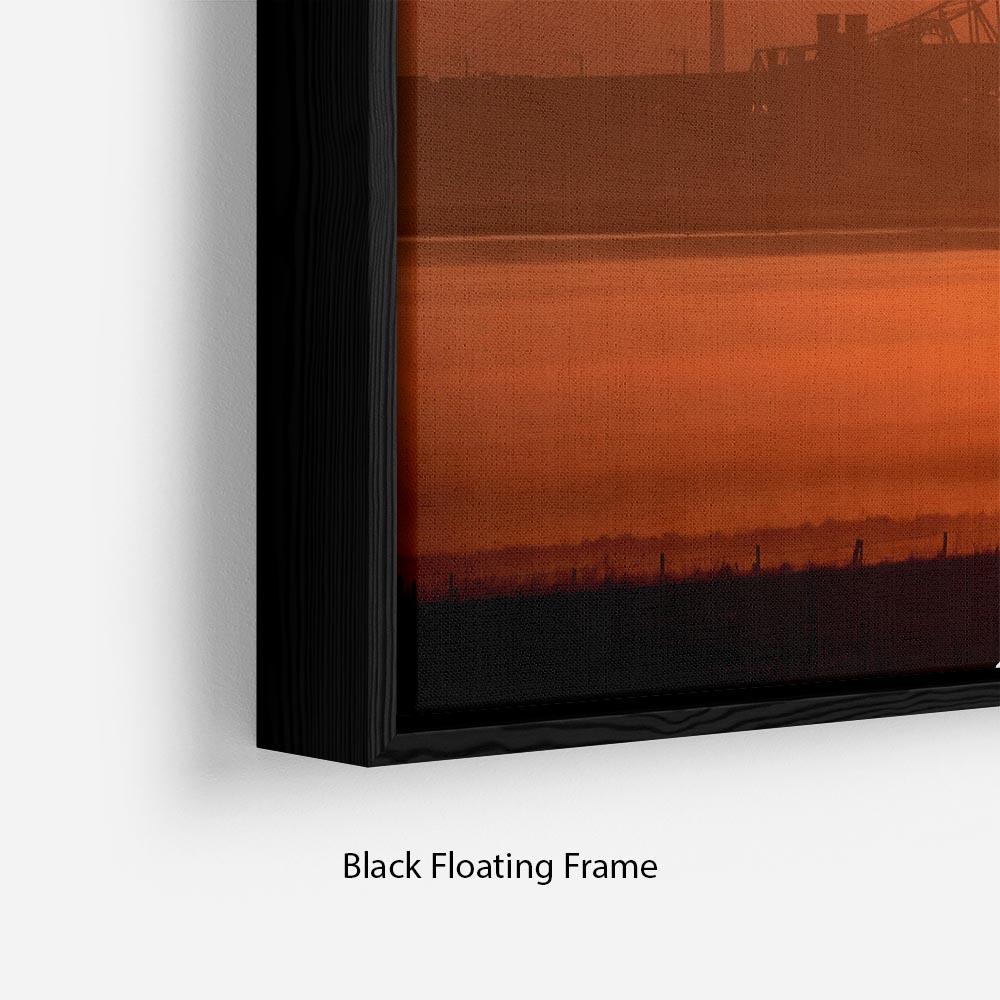 Sunset over the Mersey Floating Frame Canvas - Canvas Art Rocks - 2