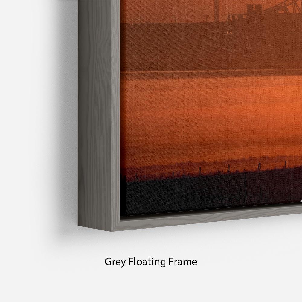 Sunset over the Mersey Floating Frame Canvas - Canvas Art Rocks - 4
