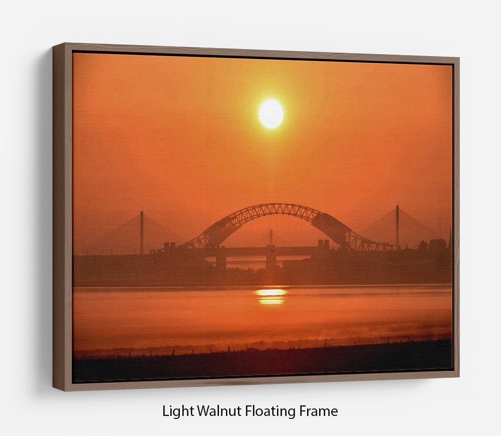 Sunset over the Mersey Floating Frame Canvas - Canvas Art Rocks 7