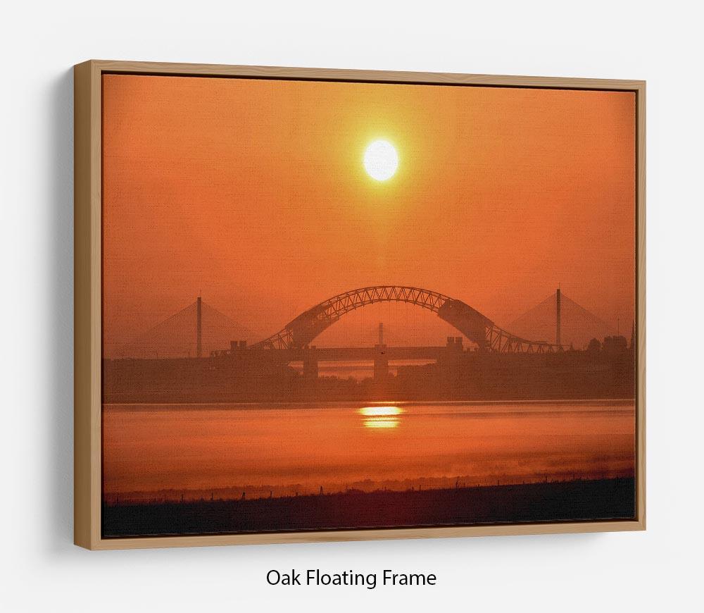 Sunset over the Mersey Floating Frame Canvas - Canvas Art Rocks - 9
