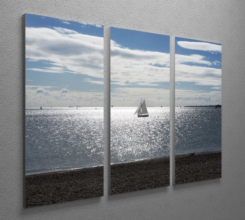 Sunshine on the sea 3 Split Panel Canvas Print - Canvas Art Rocks - 2