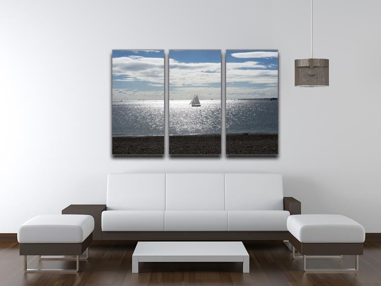 Sunshine on the sea 3 Split Panel Canvas Print - Canvas Art Rocks - 3