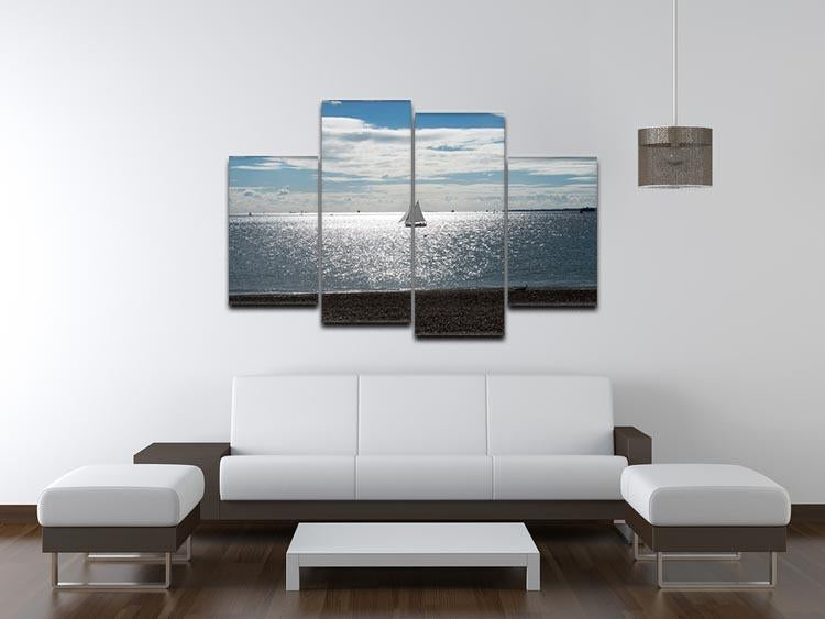 Sunshine on the sea 4 Split Panel Canvas - Canvas Art Rocks - 3