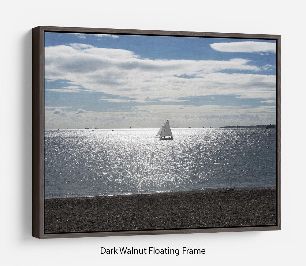 Sunshine on the sea Floating Frame Canvas - Canvas Art Rocks - 5