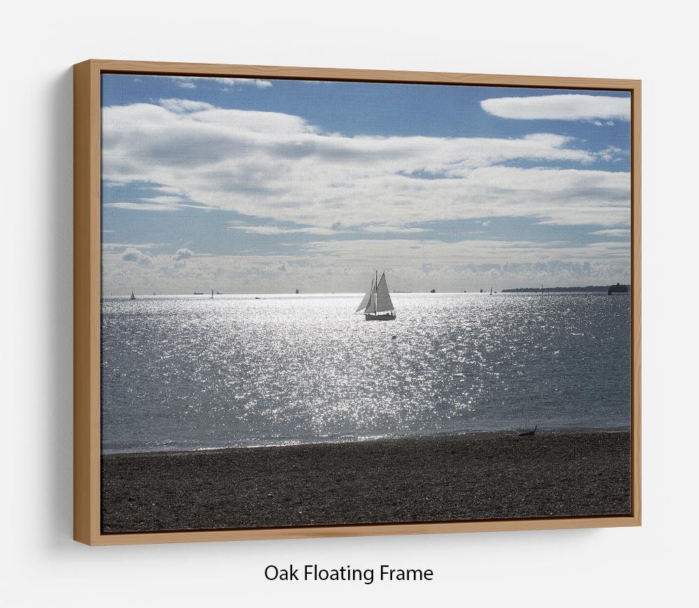 Sunshine on the sea Floating Frame Canvas - Canvas Art Rocks - 9