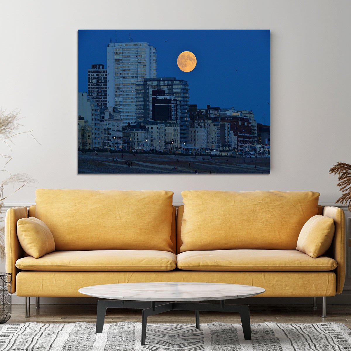 Super moon over Brighton Canvas Print or Poster