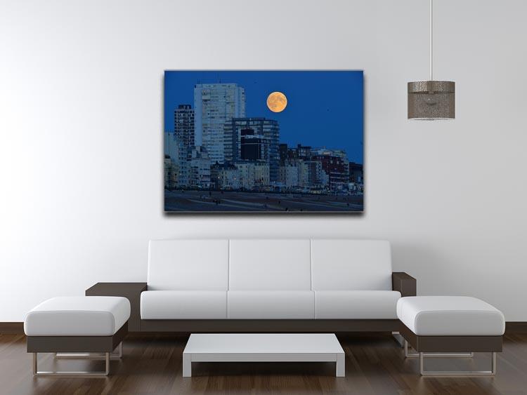 Super moon over Brighton Canvas Print or Poster - Canvas Art Rocks - 4
