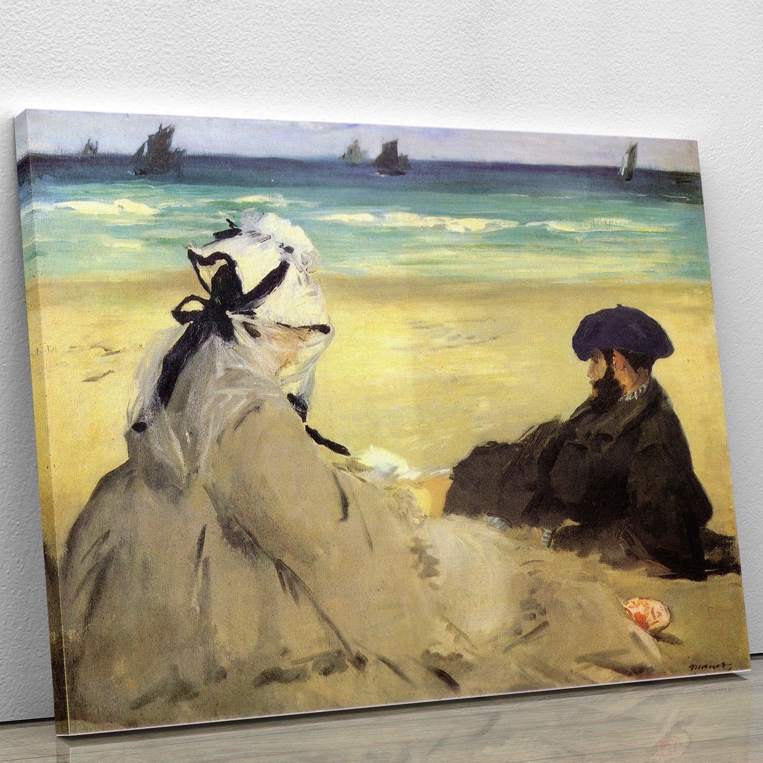 Sur la plage 1873 by Manet Canvas Print or Poster