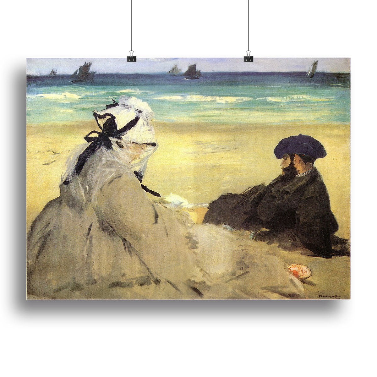 Sur la plage 1873 by Manet Canvas Print or Poster