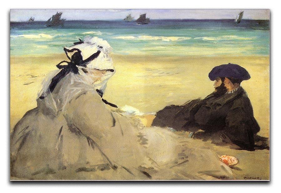 Sur la plage 1873 by Manet Canvas Print or Poster  - Canvas Art Rocks - 1