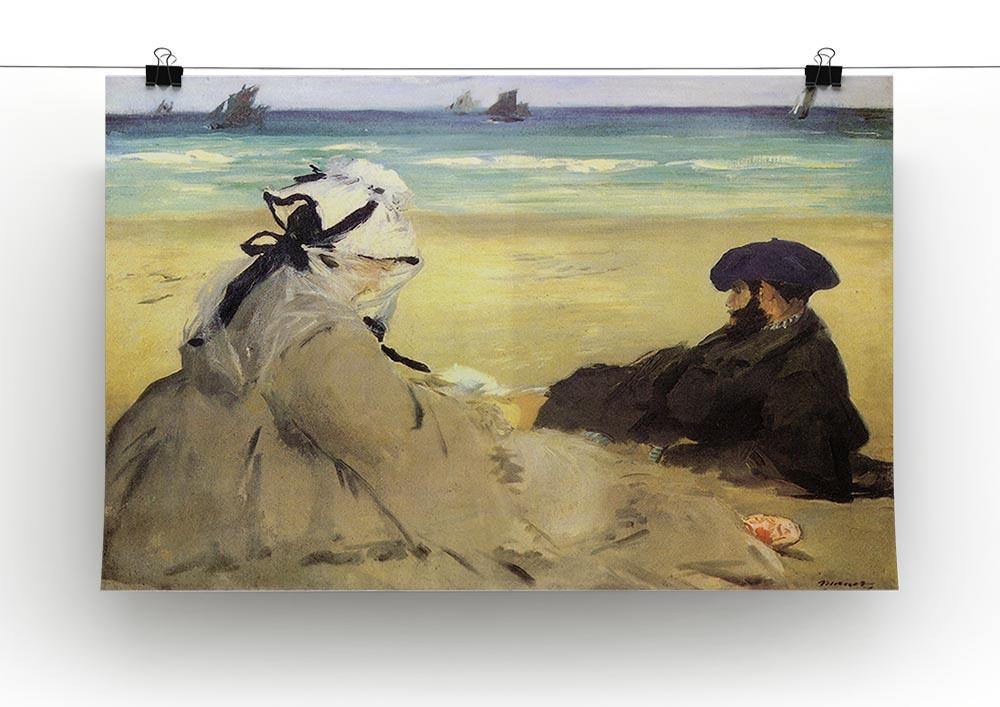 Sur la plage 1873 by Manet Canvas Print or Poster - Canvas Art Rocks - 2