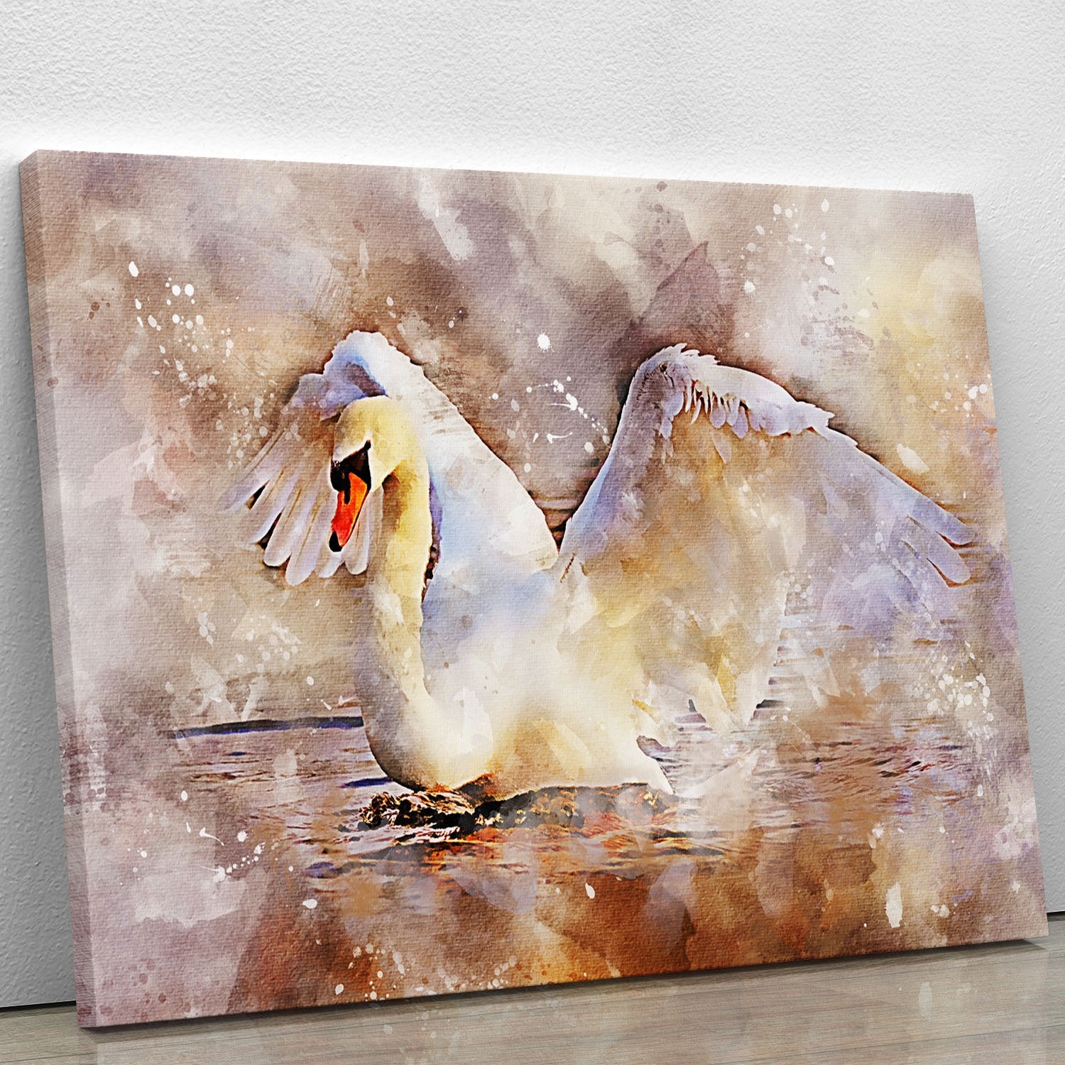 Swan Painting Canvas Print or Poster