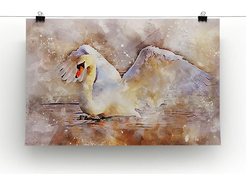 Swan Painting Canvas Print or Poster - Canvas Art Rocks - 2
