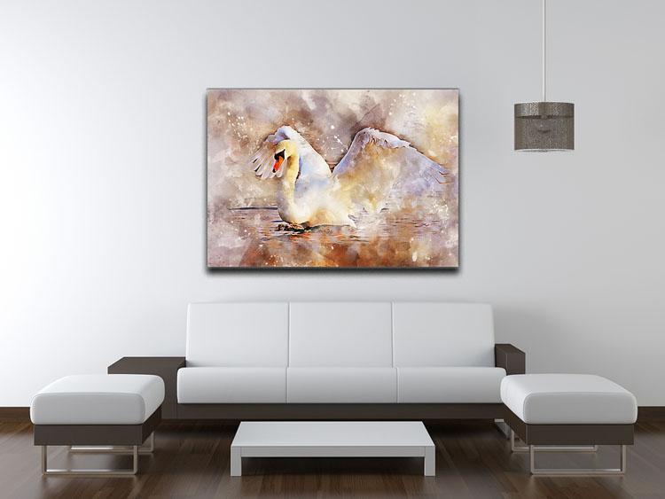 Swan Painting Canvas Print or Poster - Canvas Art Rocks - 4