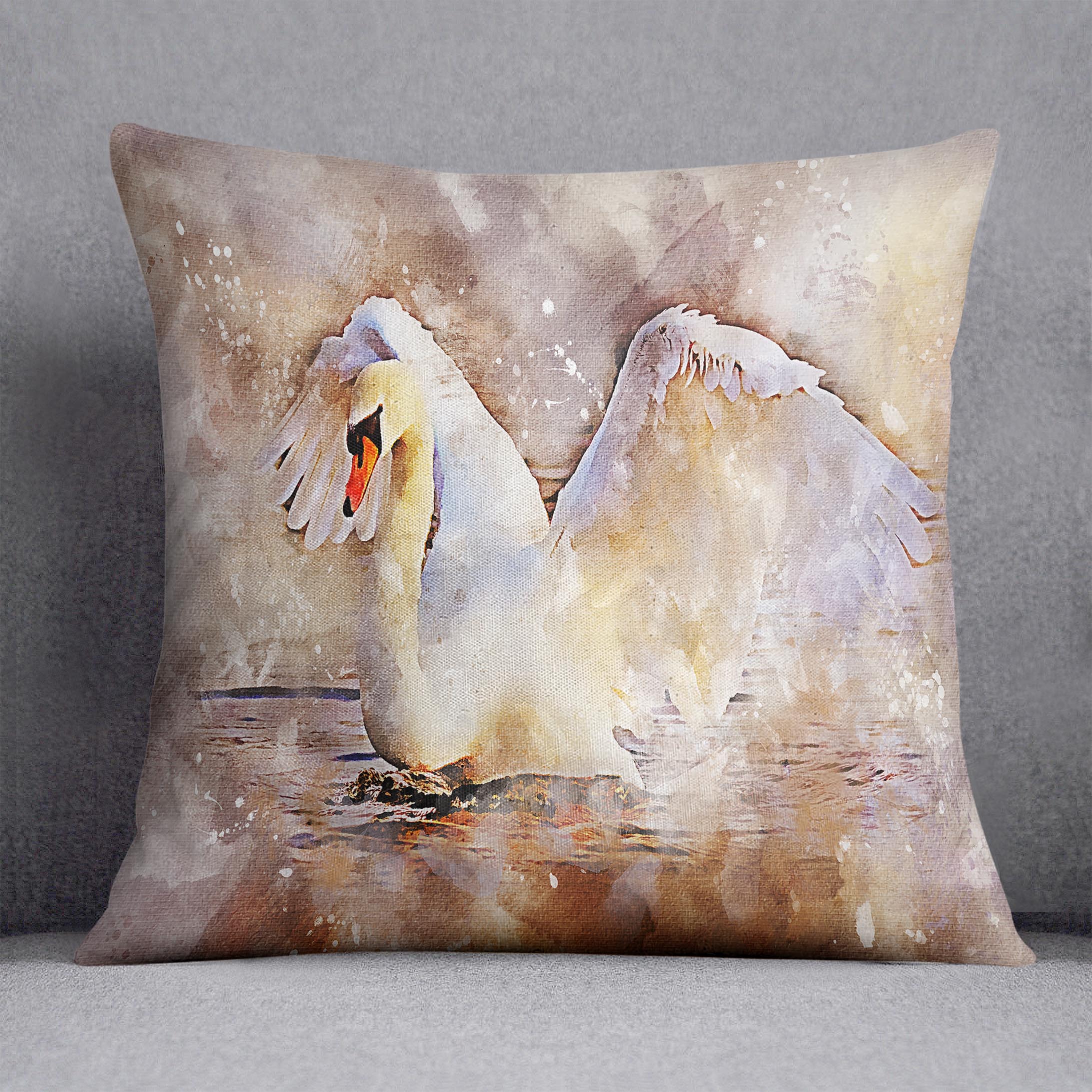 Swan Painting Cushion