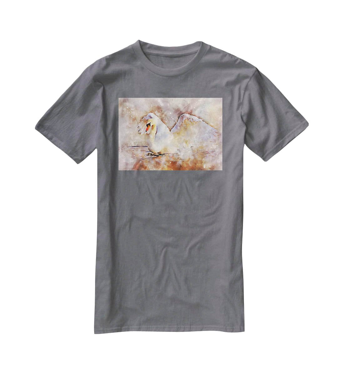 Swan Painting T-Shirt - Canvas Art Rocks - 3
