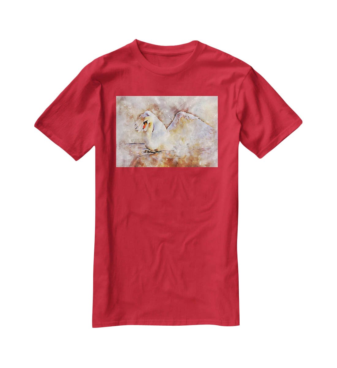 Swan Painting T-Shirt - Canvas Art Rocks - 4