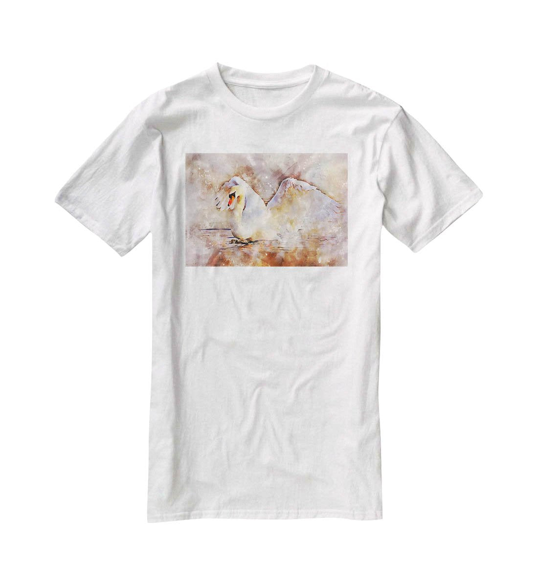 Swan Painting T-Shirt - Canvas Art Rocks - 5