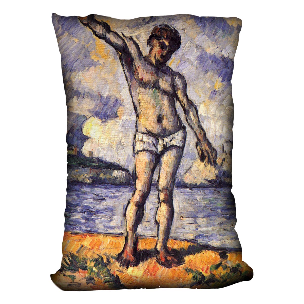 Swimmer with outstretched arms by Cezanne Cushion - Canvas Art Rocks - 4