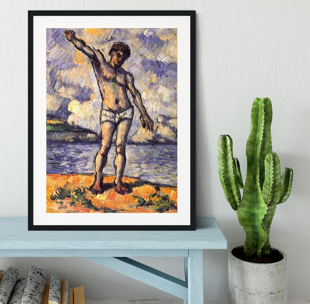 Swimmer with outstretched arms by Cezanne Framed Print - Canvas Art Rocks - 1