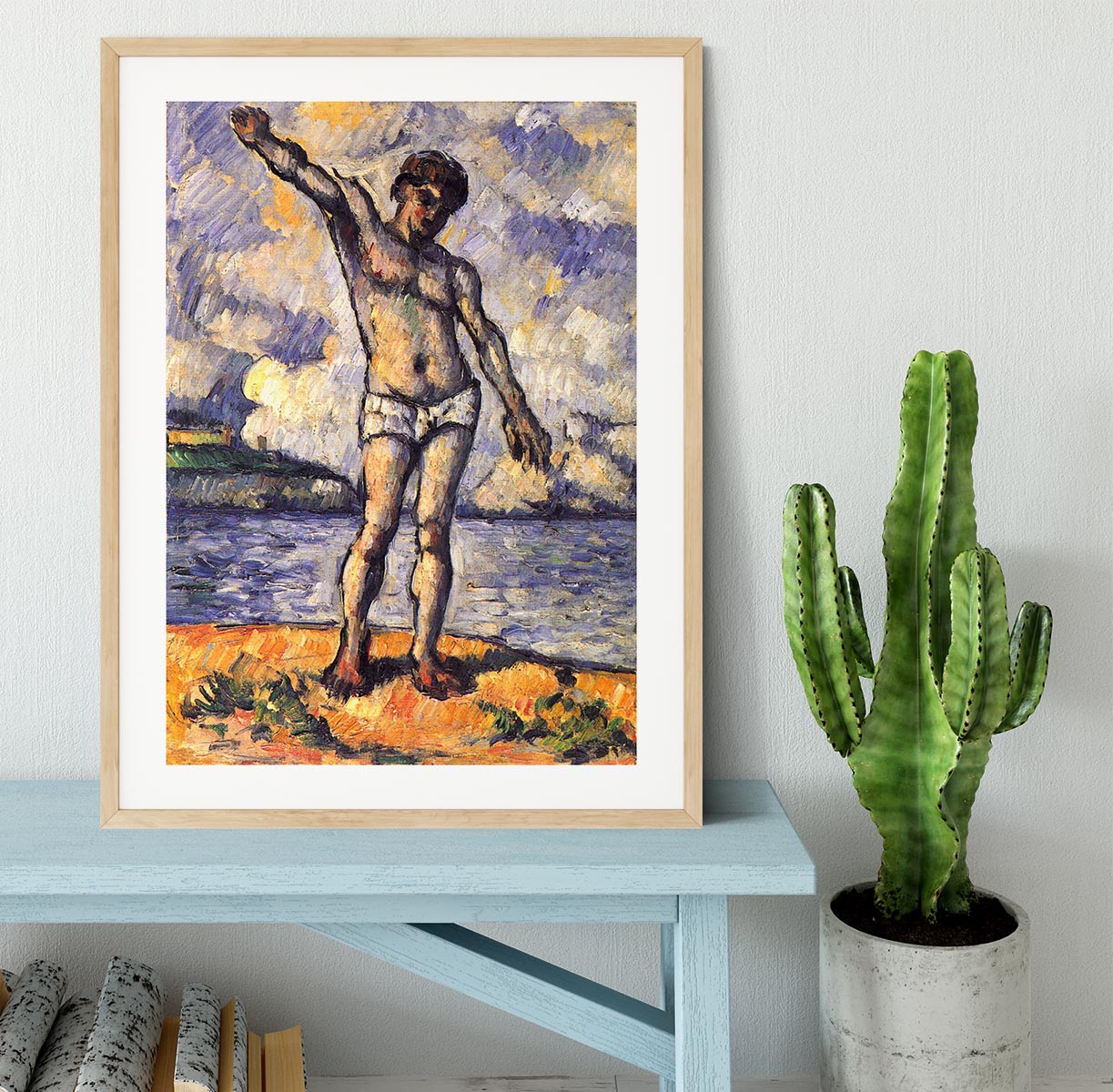 Swimmer with outstretched arms by Cezanne Framed Print - Canvas Art Rocks - 3