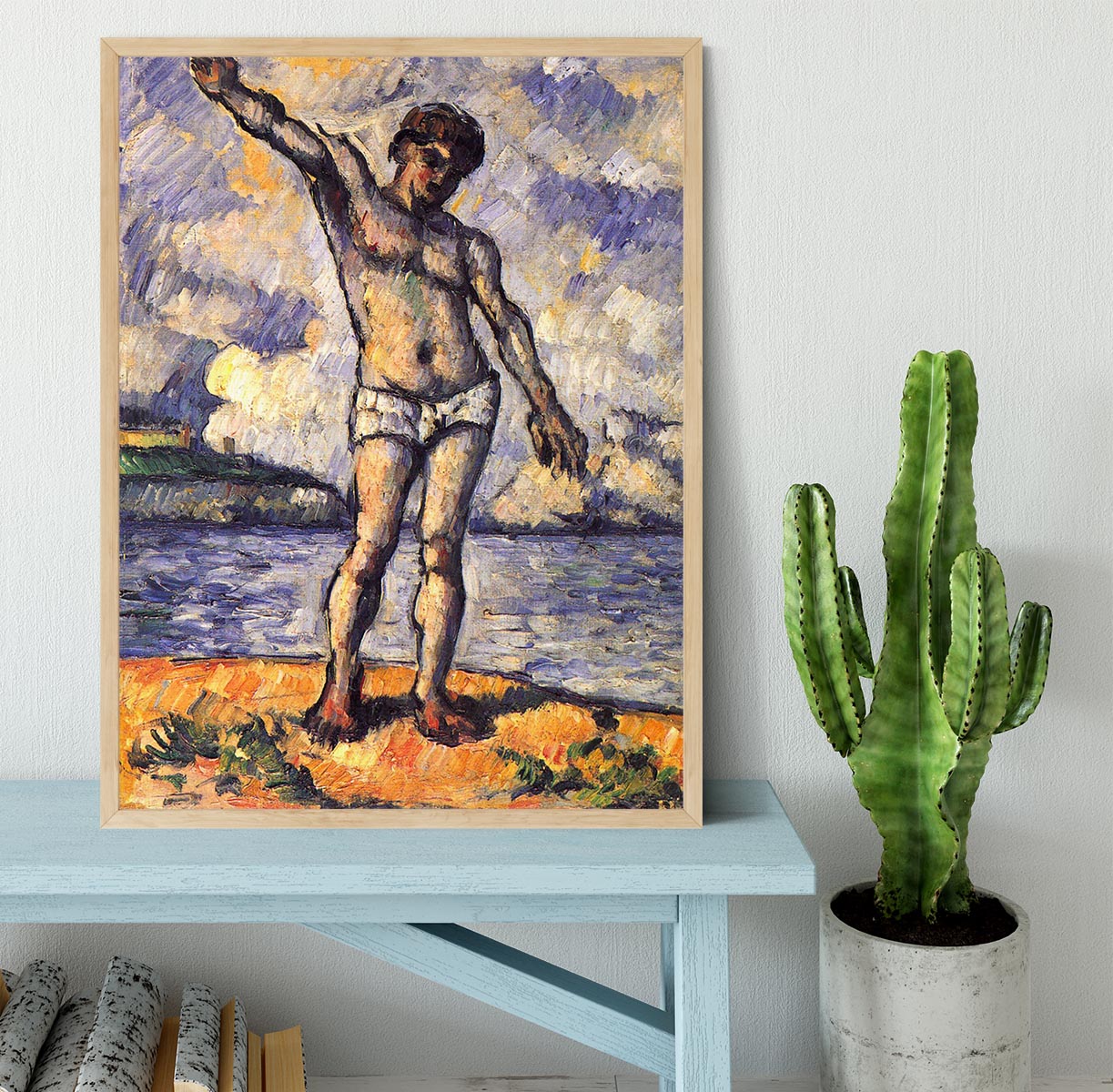 Swimmer with outstretched arms by Cezanne Framed Print - Canvas Art Rocks - 4