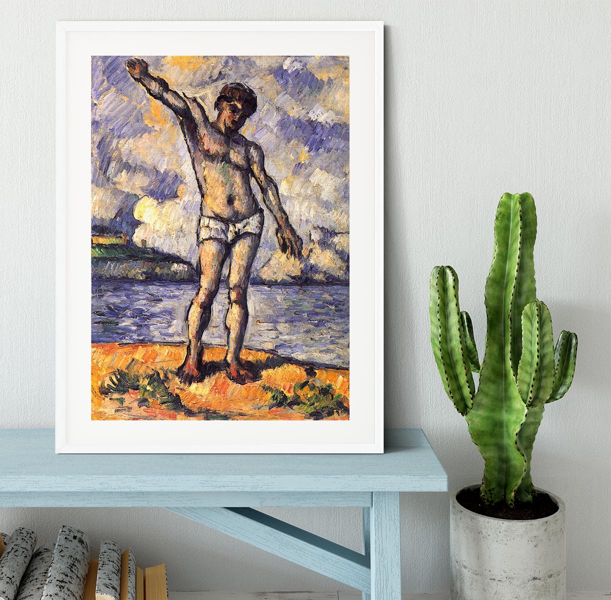 Swimmer with outstretched arms by Cezanne Framed Print - Canvas Art Rocks - 5