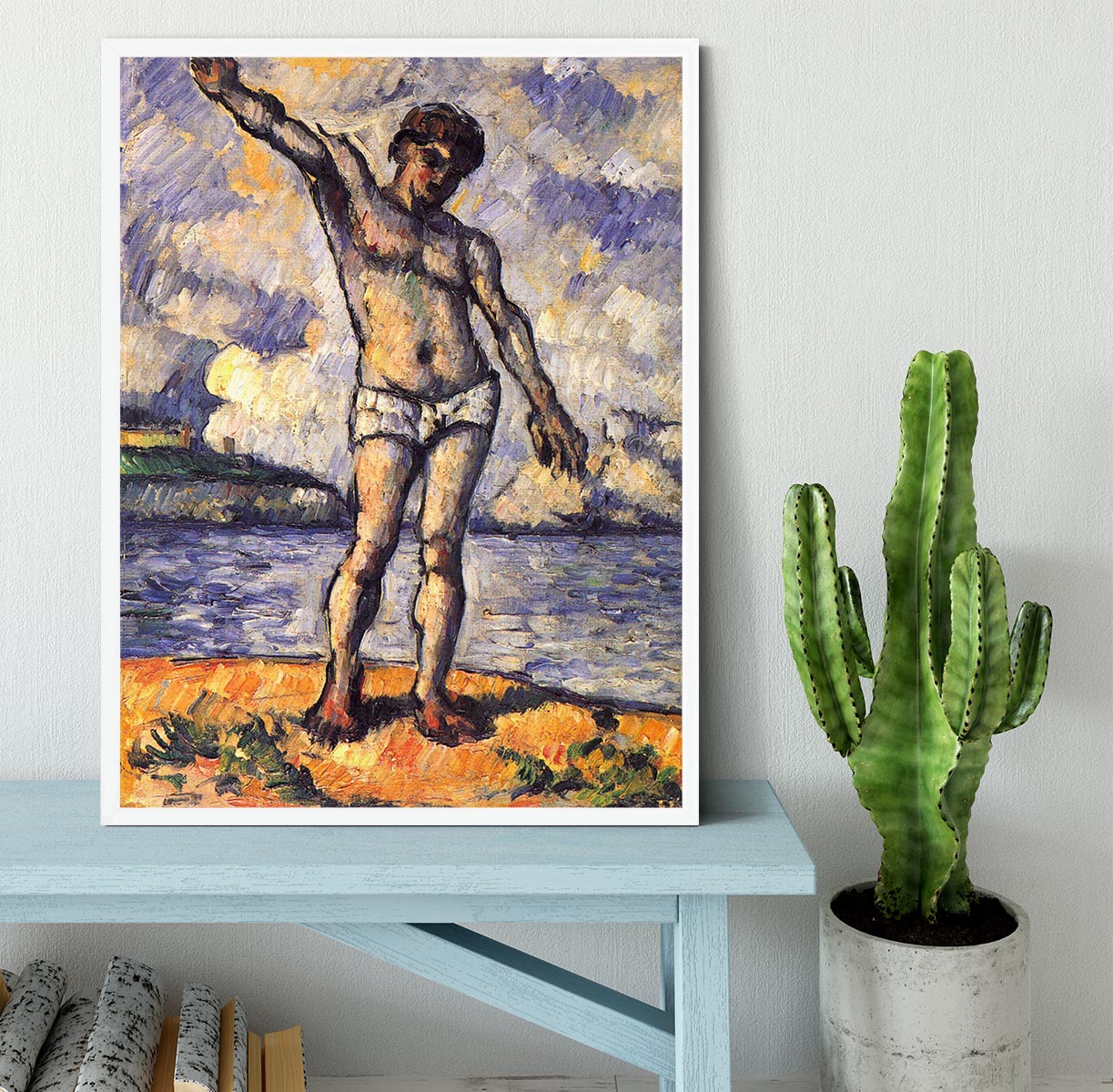 Swimmer with outstretched arms by Cezanne Framed Print - Canvas Art Rocks -6